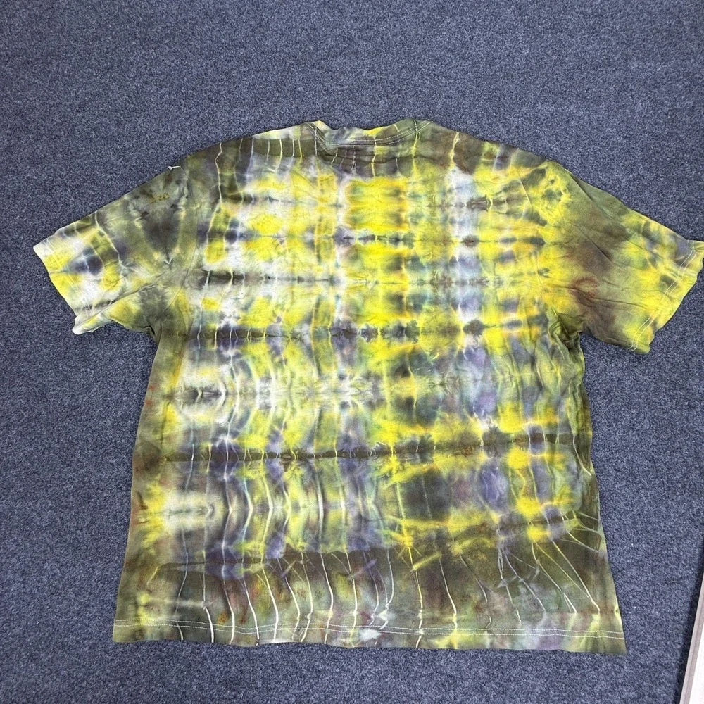 Jordan T-Shirt‎ Mens XL Yellow Olive Tie Dye Flight Jumpman Logo CUSTOM OOAK